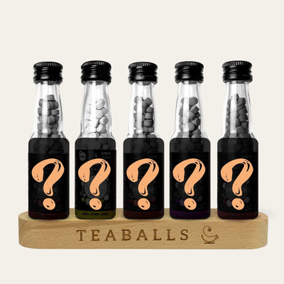 TEABALLS Set van 5 glazen flessen - Theeballen