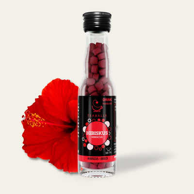 TEABALLS - Hibiscus zwarte glazen fles | 30-75 kopjes - Theeballen