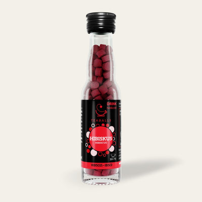 TEABALLS - Hibiscus zwarte glazen fles | 30-75 kopjes - Theeballen